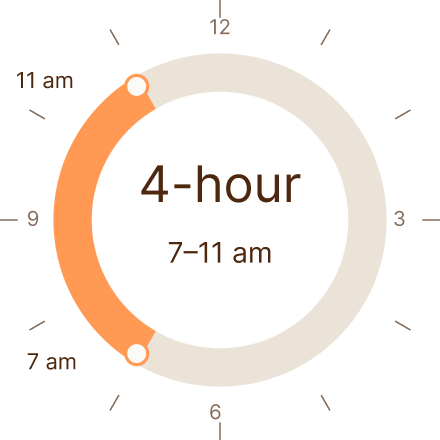 Choose your 4-hour testing window between 5 am and 2 pm.