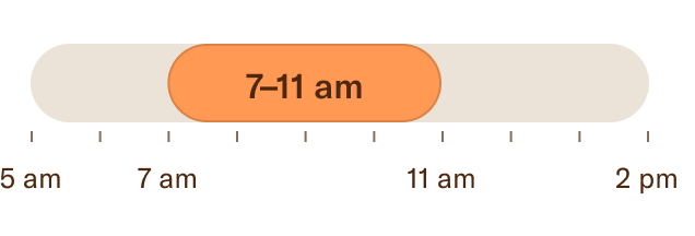 Choose your 4-hour testing window between 5 am and 2 pm.